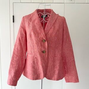 Women's Coral Linen Blazer